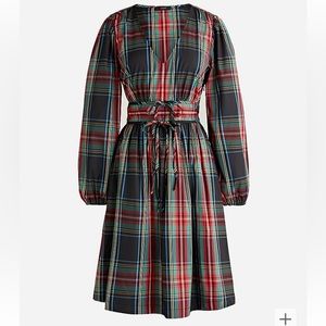 ⚡️🆕 ⚡️NWT J. Crew V-neck Taffeta Mini Dress in Stewart Tartan